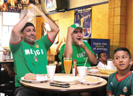 Mexican fans at Futbol Antojitos y Mas in San Jose