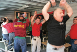 Portuguese fans at Casa Do Benfica in San Jose