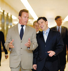 Gov. Schwarzenegger and Assembly Speaker Fabian Nunez