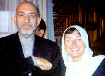 Hamid Karzai and Rosemary Stasek