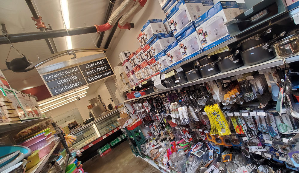 Photo of crowded shelves in a retail store