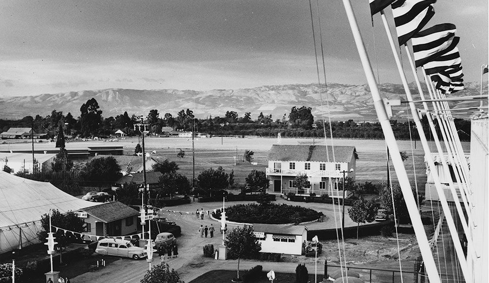 Vintage black-and-white aerial photograph