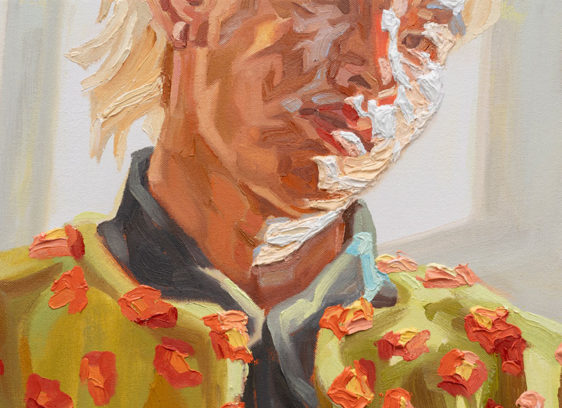 Portrait painted with thick brushstrokes