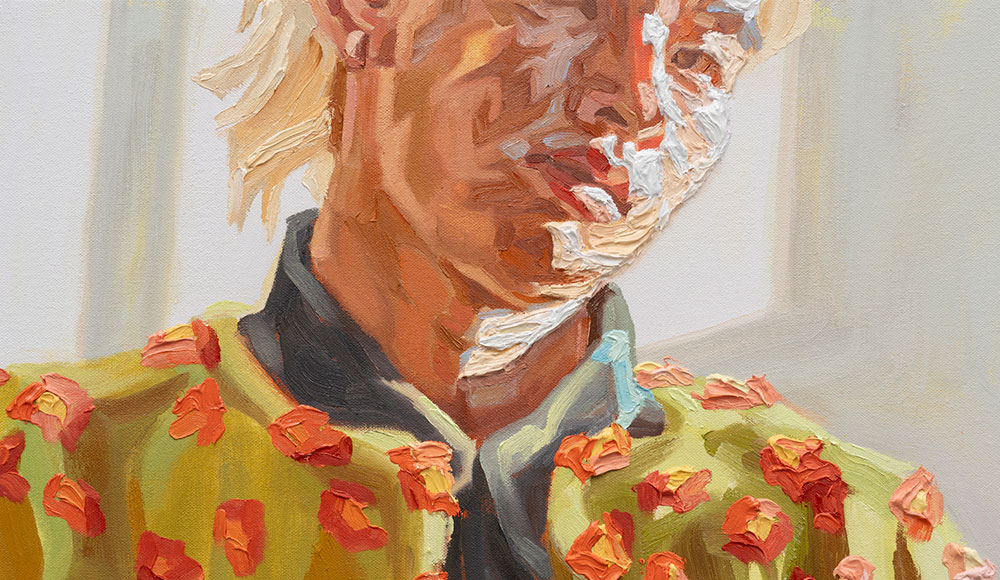 Portrait painted with thick brushstrokes