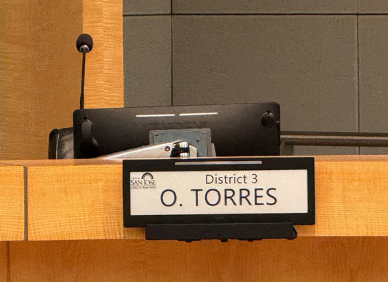 Empty seat at a city meeting