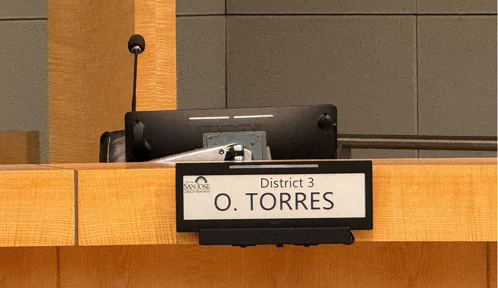 Empty seat at a city meeting