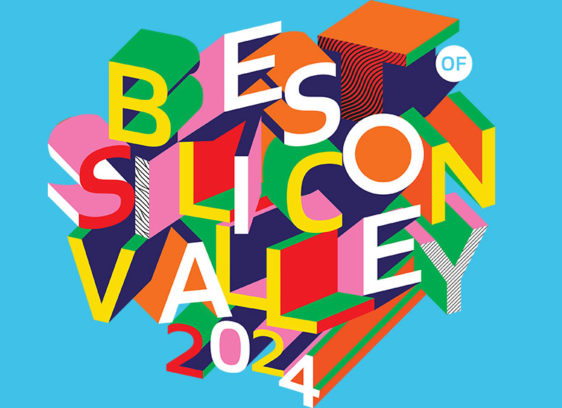 Type stacked in blocks spelling out "Best of Silicon Valley 2024"