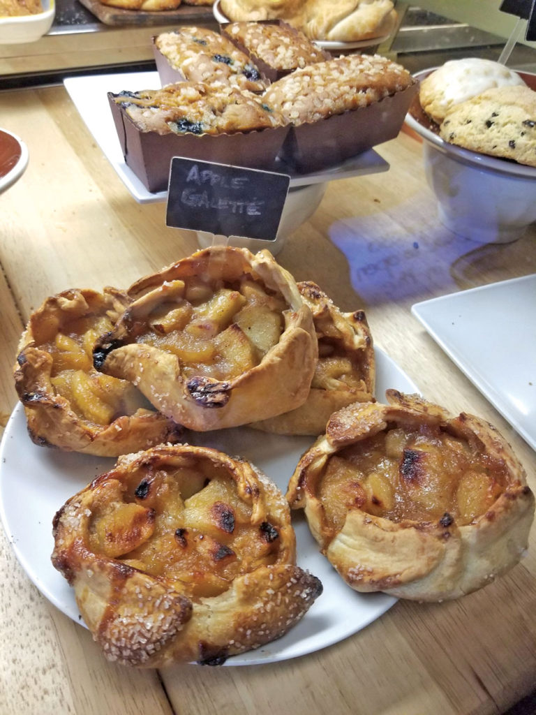 Pastry display on a counter