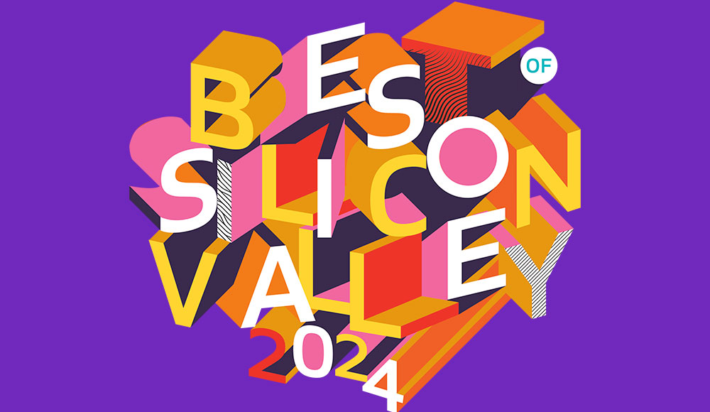 Stacked block letters spelling out Best of Silicon Valley 2024