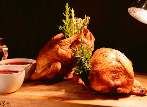 Cooked poultry on a table