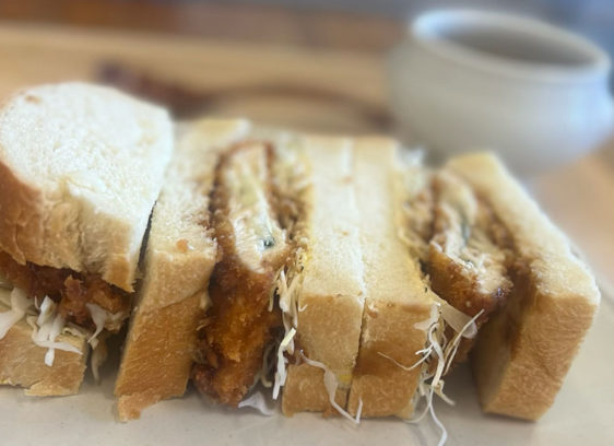 Closeup of a sandwich on a plate