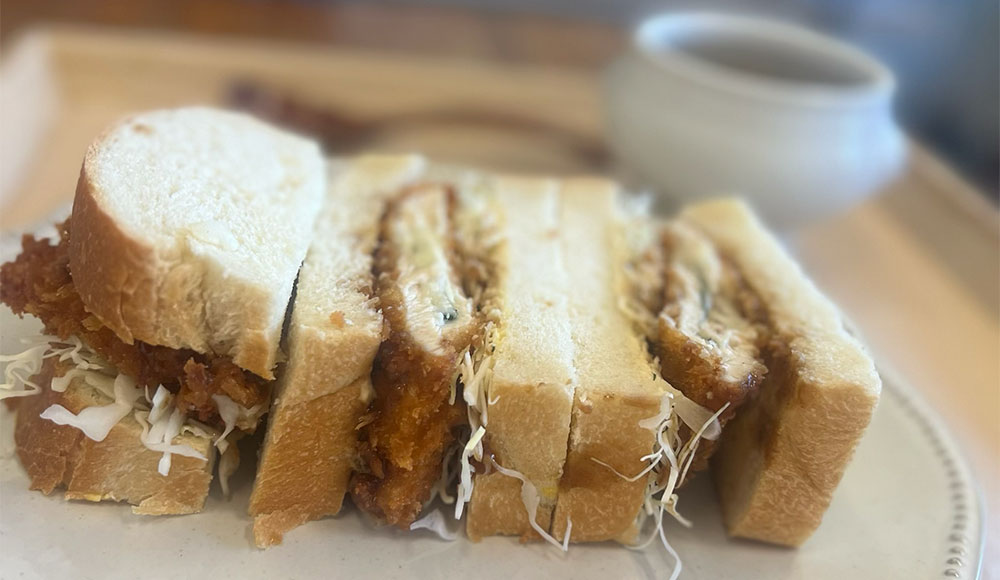 Closeup of a sandwich on a plate